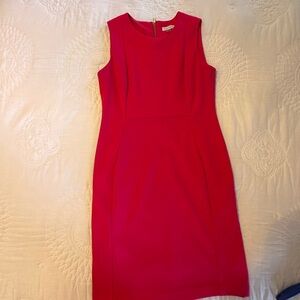 Calvin Klein Pink Sheath Midi Dress Crew Neck Sleeveless